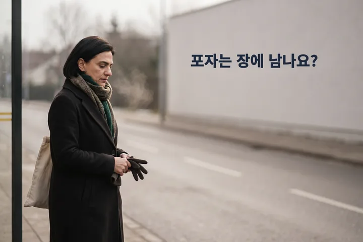 포자는 장에 남나요? — 서른 무렵의 여자가 차가운 낮빛 속에서 가방을 들고 버스 정류장에서 기다린다