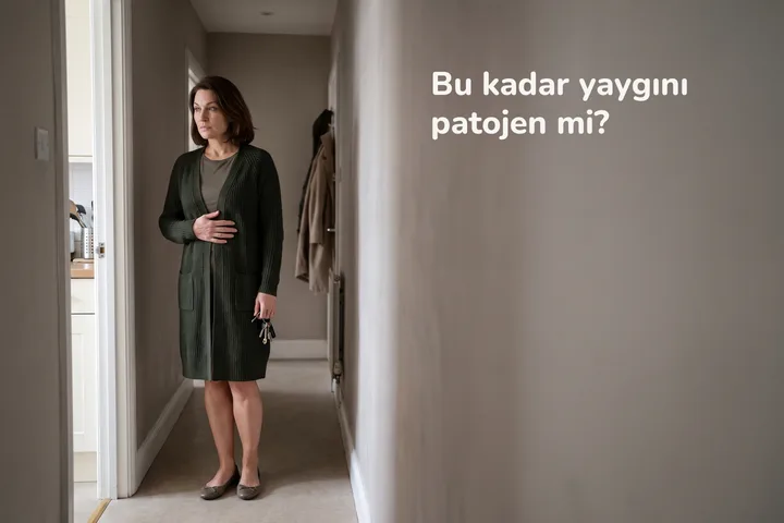 Bu kadar yaygını patojen mi? — bir kadın öğle yemeğinden sonra koridorda duraklıyor, eli kaburgalarının altında