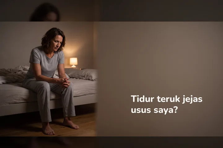 Tidur teruk jejas usus saya? — seorang wanita di birai katil pada pukul tiga pagi di bawah lampu malap